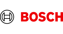 Das Logo zeigt den markanten Schriftzug 'Bosch' in einer modernen, serifenlosen Schrift. Der Schriftzug ist oft in rot gehalten und wird von einem stilisierten Symbol begleitet, das Innovation und Technologie widerspiegelt