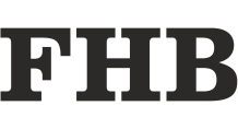 Schwarze, fette Buchstaben "FHB"